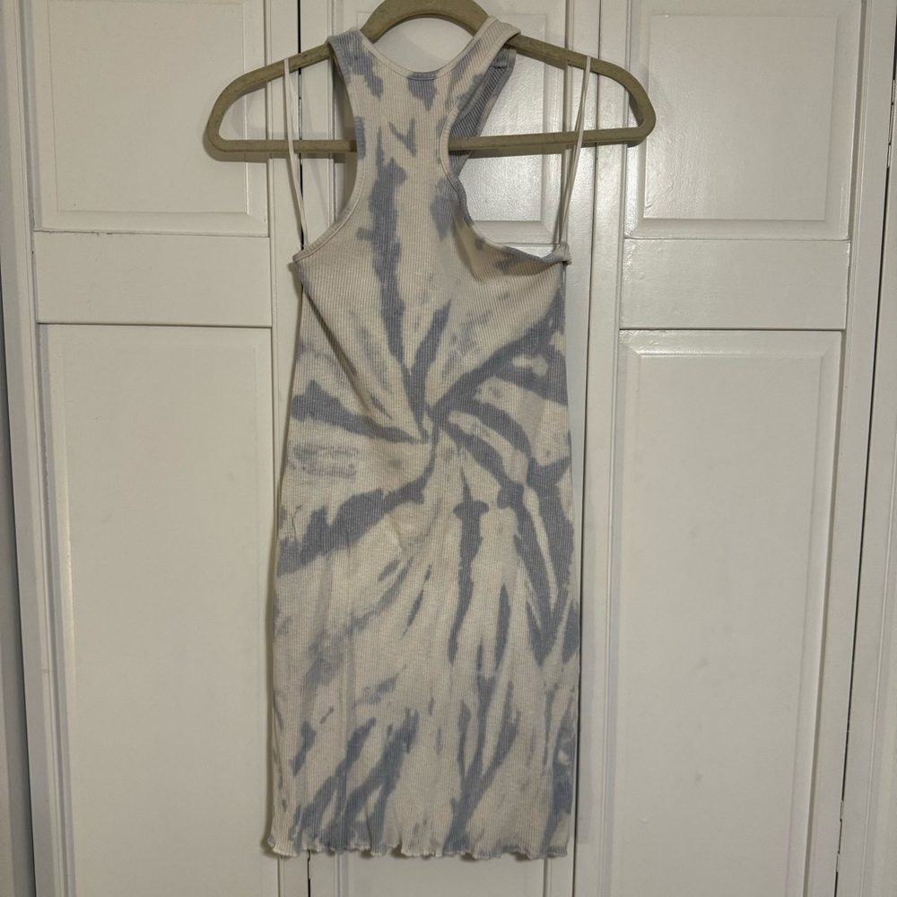 Zara Blue and White Sleeveless Dress